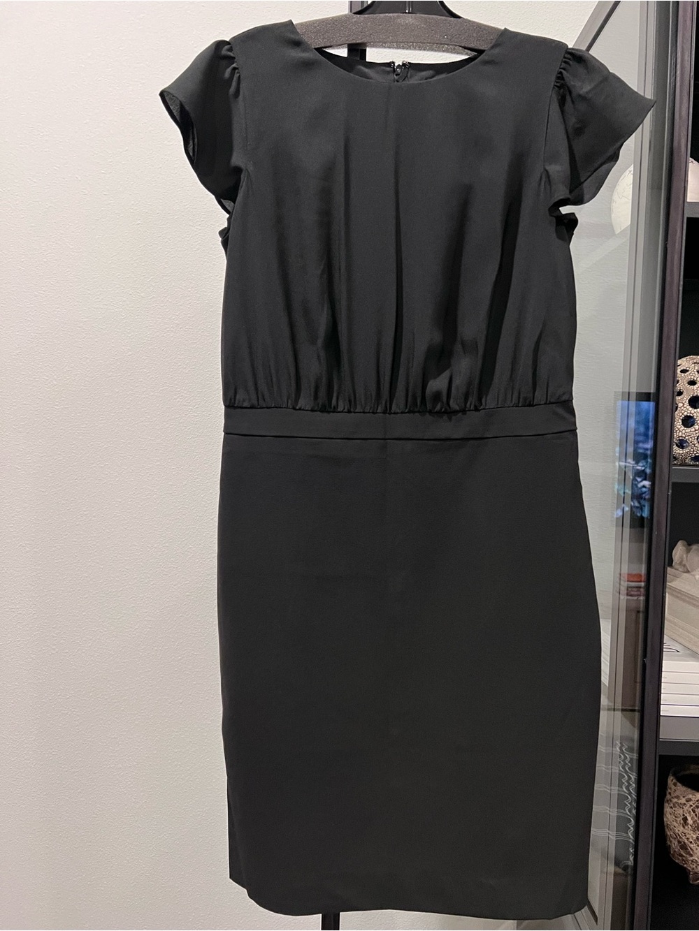 Classic Black Cap-Sleeve Sheath Dress